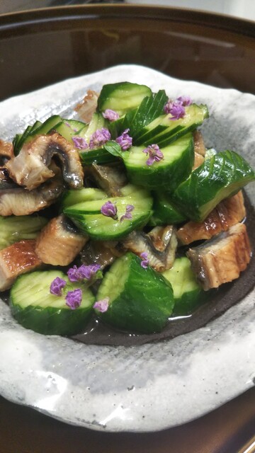 鰻と胡瓜の三杯酢和え